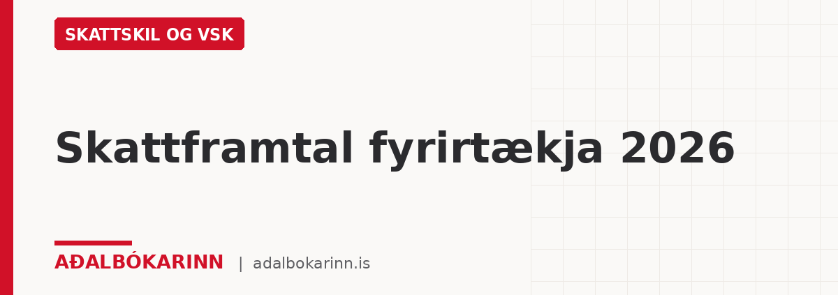 Skattframtal fyrirtækja 2026