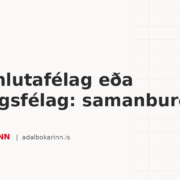 Einkahlutafélag eða samlagsfélag: samanburður