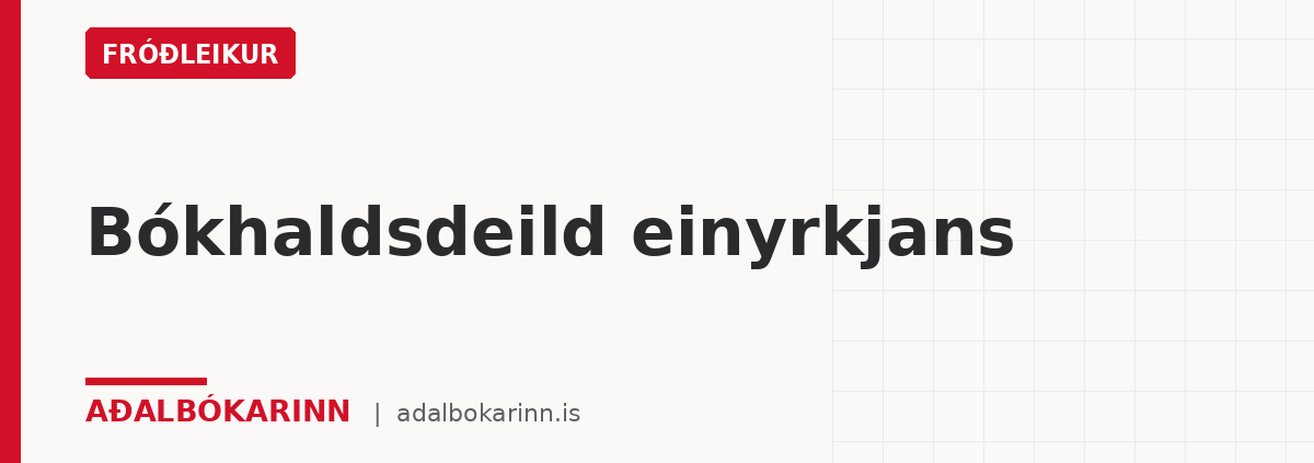 Bókhaldsdeild einyrkjans